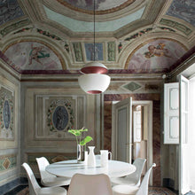 Load image into Gallery viewer, Here Comes the Sun LED Pendant Light in dining room.
