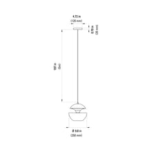 Load image into Gallery viewer, Here Comes the Sun LED Pendant Light - line drawing.
