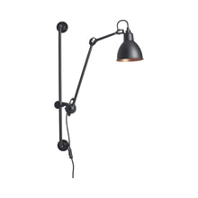 Load image into Gallery viewer, Lampe Gras N°210 Swing Arm LED Wall Light in Black &amp; Copper (Round Shade).
