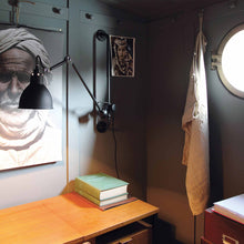 Load image into Gallery viewer, Lampe Gras N°210 Swing Arm LED Wall Light in bedroom.
