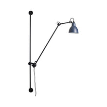 Load image into Gallery viewer, Lampe Gras N°214 Swing Arm LED Wall Light in Blue (Round Shade).
