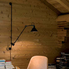 Load image into Gallery viewer, Lampe Gras N°214 Swing Arm LED Wall Light in office.
