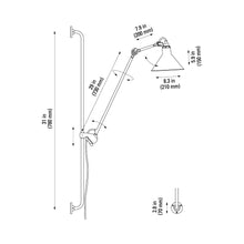 Load image into Gallery viewer, Lampe Gras N°214 Swing Arm LED Wall Light - line drawing.
