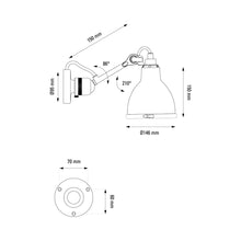 Load image into Gallery viewer, Lampe Gras N°304 LED Bath Wall Light - line drawing.
