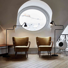 Load image into Gallery viewer, Lampe Gras N°411 LED Floor Lamp in living room.
