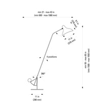 Load image into Gallery viewer, Mantis BS1 LED Floor Lamp - line drawing.
