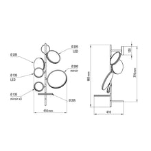 Load image into Gallery viewer, Tell Me Stories LED Wall Light - line drawing.
