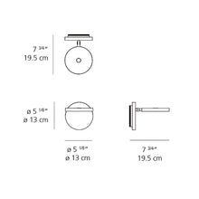 Load image into Gallery viewer, Demetra Spot LED Wall Light - line drawing.
