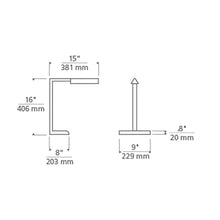 Load image into Gallery viewer, Dessau LED Table Lamp - line drawing.
