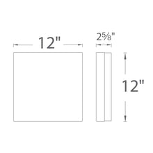 Load image into Gallery viewer, Dice LED Square Flush Mount Ceiling Light - line drawing.

