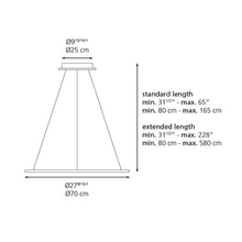 Load image into Gallery viewer, Discovery LED Suspension Light - line drawing.
