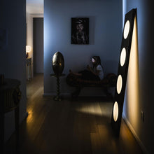 Load image into Gallery viewer, Dolmen LED Floor Lamp in living room.
