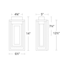 Load image into Gallery viewer, Dorne Outdoor LED Wall Light - line drawing.

