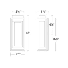 Load image into Gallery viewer, Dorne Outdoor LED Wall Light - line drawing.
