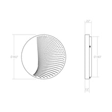 Load image into Gallery viewer, Dotwave™ Round Outdoor LED Wall Light - line drawing.
