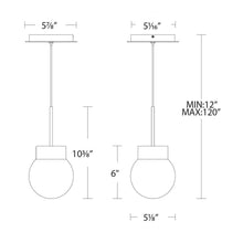 Load image into Gallery viewer, Double Bubble LED Pendant Light - line drawing.

