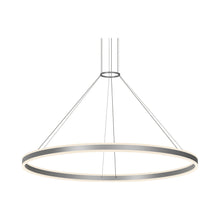 Load image into Gallery viewer, Double Corona™ Ring LED Pendant Light in X-Large/Bright Satin Aluminum.
