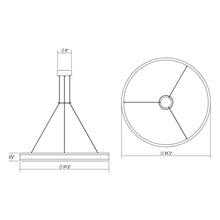 Load image into Gallery viewer, Double Corona™ Ring LED Pendant Light - line drawing.
