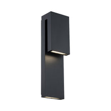 Load image into Gallery viewer, Double Down Outdoor LED Wall Light in Black.
