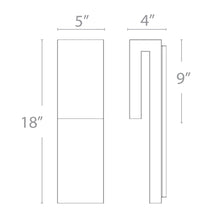 Load image into Gallery viewer, Double Down Outdoor LED Wall Light - line drawing.
