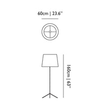 Load image into Gallery viewer, Double Shade Floor Lamp - line drawing.

