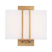 Load image into Gallery viewer, Downton LED Wall Light in Gold and White.
