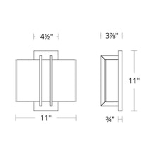 Load image into Gallery viewer, Downton LED Wall Light - line drawing.
