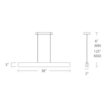 Load image into Gallery viewer, Drift Linear LED Pendant Light - line drawing.
