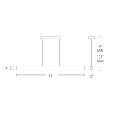 Load image into Gallery viewer, Drift Linear LED Pendant Light - line drawing.
