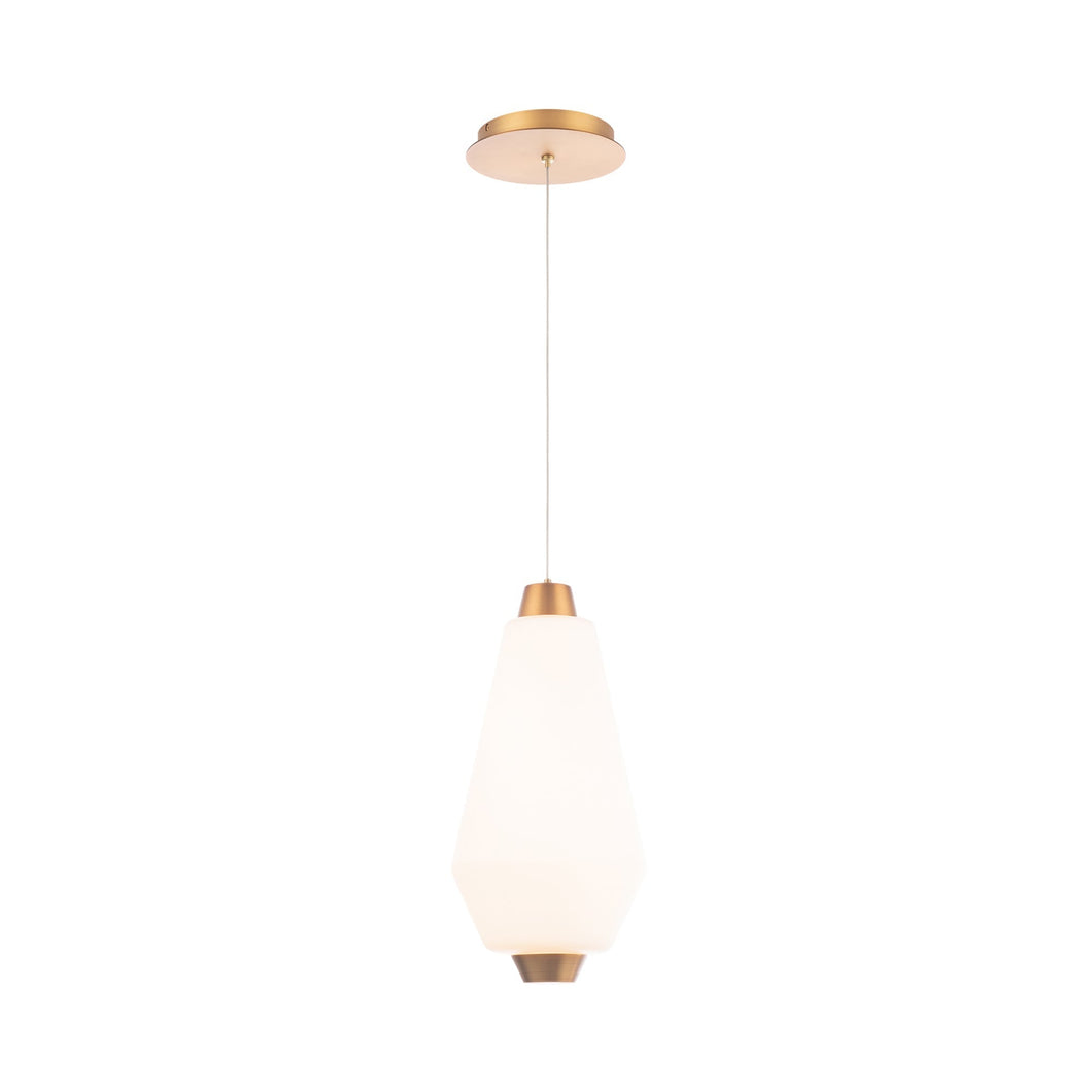 Amelia LED Mini Pendant Light in Aged Brass.