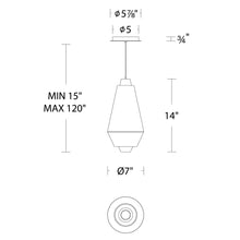 Load image into Gallery viewer, Amelia LED Mini Pendant Light - line drawing.
