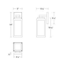 Load image into Gallery viewer, Amherst Outdoor LED Wall Light - line drawing.
