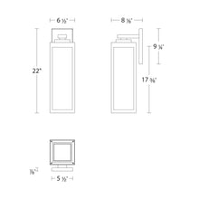 Load image into Gallery viewer, Amherst Outdoor LED Wall Light - line drawing.
