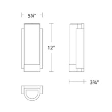 Load image into Gallery viewer, Blake LED Wall Light - line drawing.
