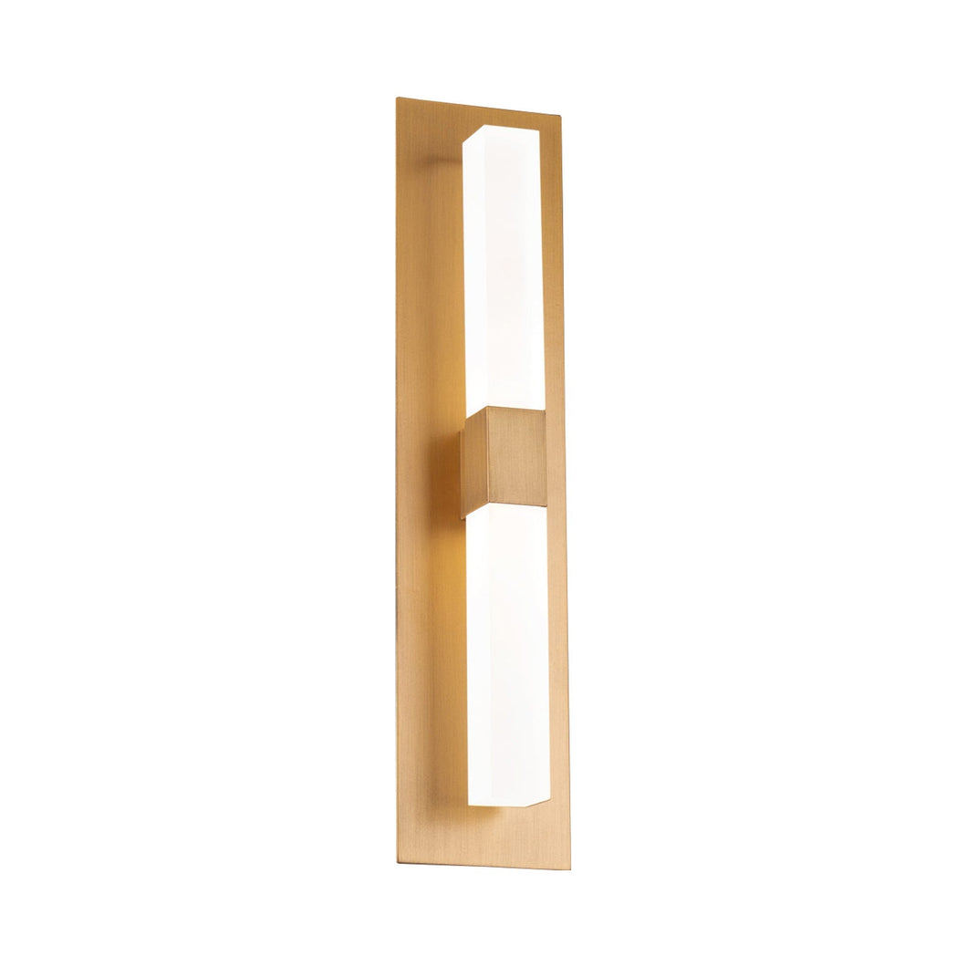 Camelot LED Wall Light in Aged Brass.