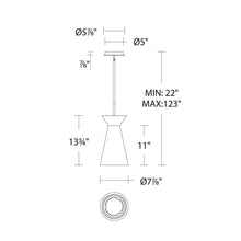 Load image into Gallery viewer, Chandra LED Pendant Light - line drawing.
