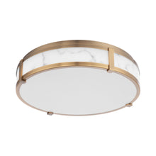 Load image into Gallery viewer, Constantine LED Flush Mount Ceiling Light in Aged Brass (18-Inch).

