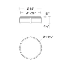 Load image into Gallery viewer, Constantine LED Flush Mount Ceiling Light - line drawing.
