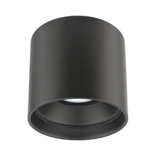Load image into Gallery viewer, Downtown Outdoor LED Flush Mount Ceiling Light in Black (Round).

