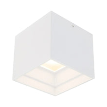 Load image into Gallery viewer, Downtown Outdoor LED Flush Mount Ceiling Light in White (Square).

