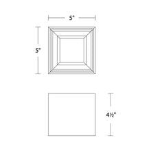 Load image into Gallery viewer, Downtown Outdoor LED Flush Mount Ceiling Light - line drawing.
