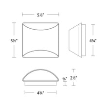 Load image into Gallery viewer, Duet LED Wall Light - line drawing.

