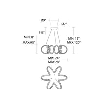 Load image into Gallery viewer, Mamba LED Pendant Light - line drawing.
