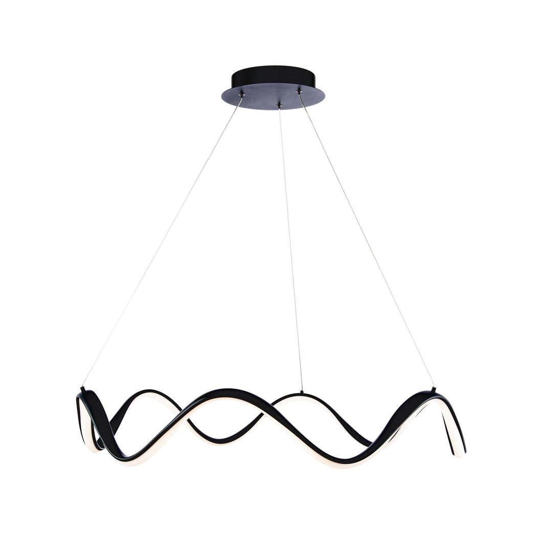 Morae LED Pendant Light in Black (Round).