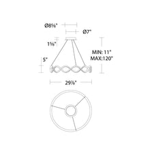 Load image into Gallery viewer, Morae LED Pendant Light - line drawing.
