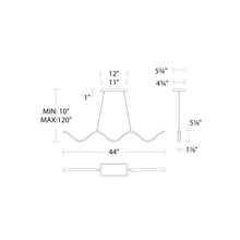 Load image into Gallery viewer, Morae LED Pendant Light - line drawing.
