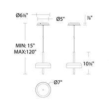 Load image into Gallery viewer, Pierce LED Mini Pendant Light - line drawing.
