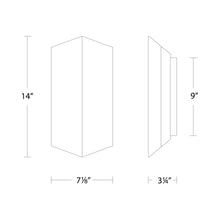 Load image into Gallery viewer, Summit Outdoor LED Wall Light - line drawing.
