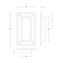 Load image into Gallery viewer, Tate Outdoor LED Wall Light - line drawing.
