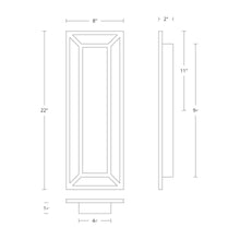 Load image into Gallery viewer, Tate Outdoor LED Wall Light - line drawing.
